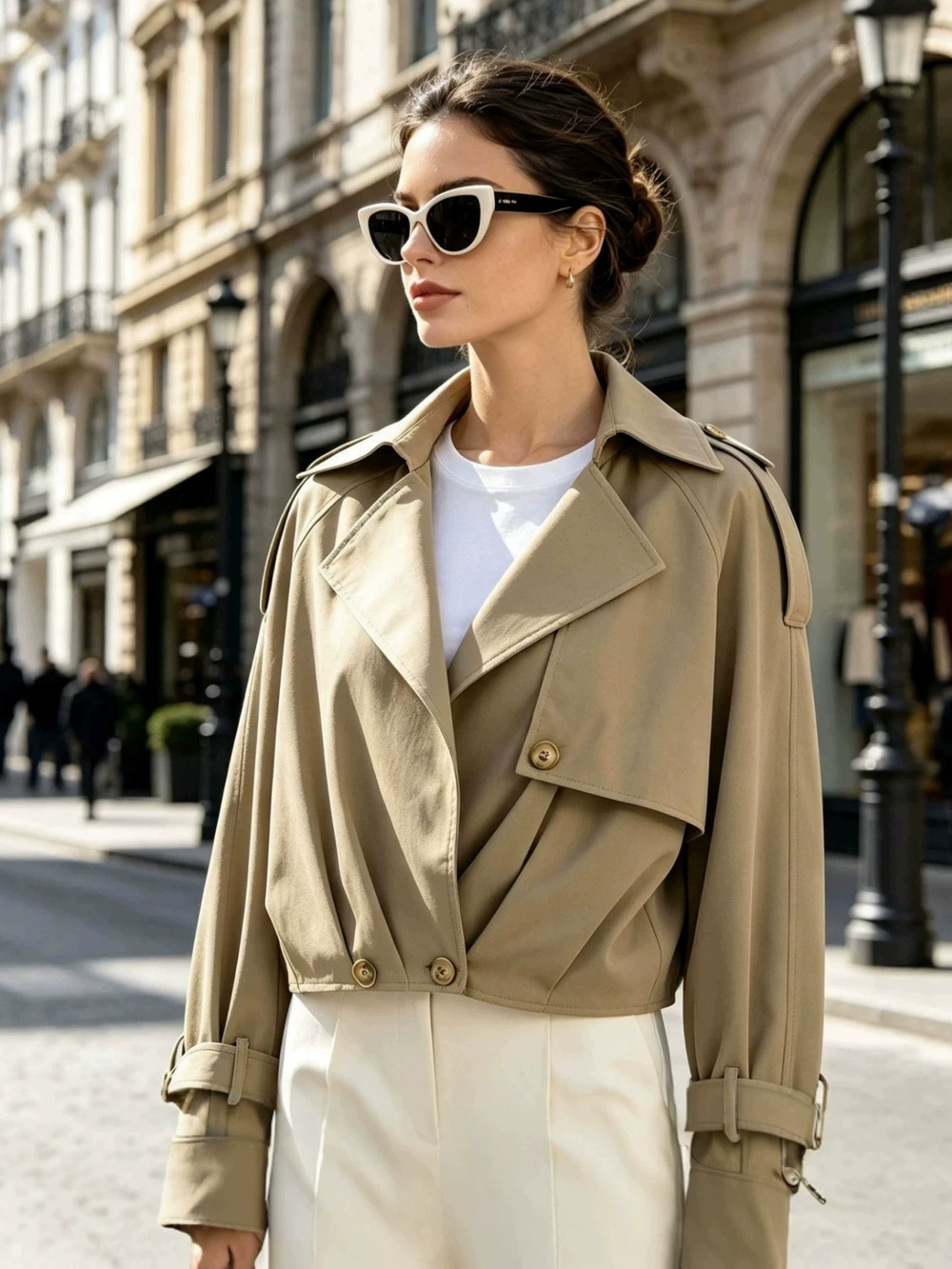 Forever 21 British Short Casual Fall Pleated Windproof Loose Trench Coat